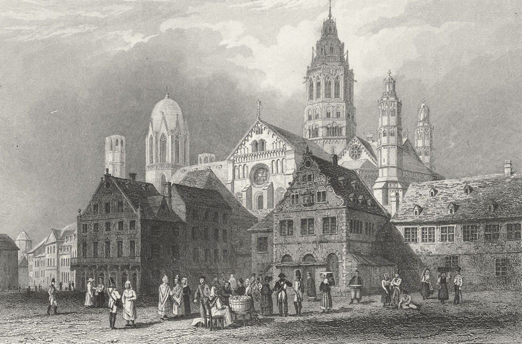 GERMANY. Mainz cathedral. Tombleson 1830 old antique vintage print picture