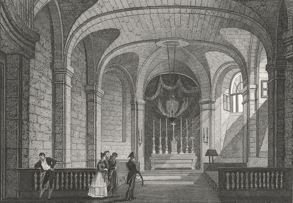 FRANCE. Chapelle de jail Conciergerie. Pugin Paris 1834 old antique print