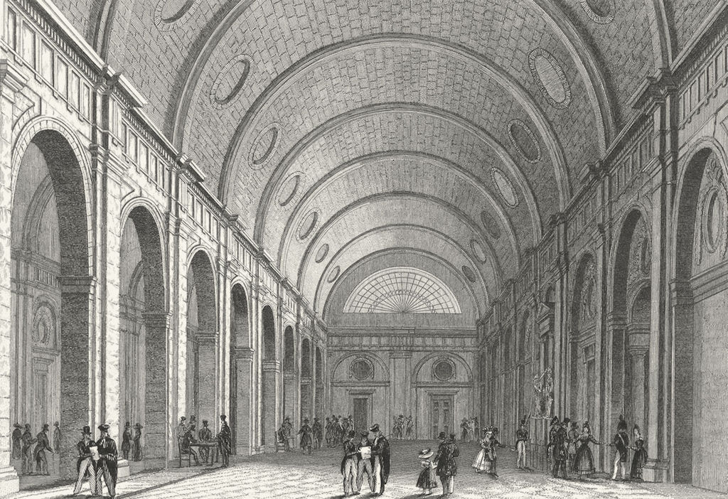 PARIS. Salle Pas Perdus. France. Pugin elegant 1834 old antique print picture
