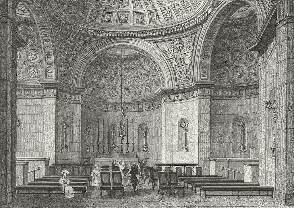 PARIS. Chapelle Expiatoire Louis XVI. figure 1828 old antique print picture