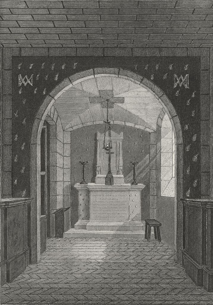 PARIS. Chapelle Expiatoire, Conciergerie. Cross 1834 old antique print picture