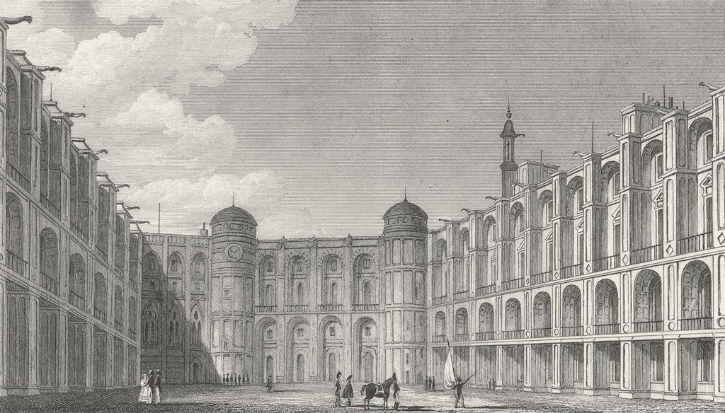 ST GERMAIN. Cour Chateau-en-Laie. Paris  1828 old antique print picture