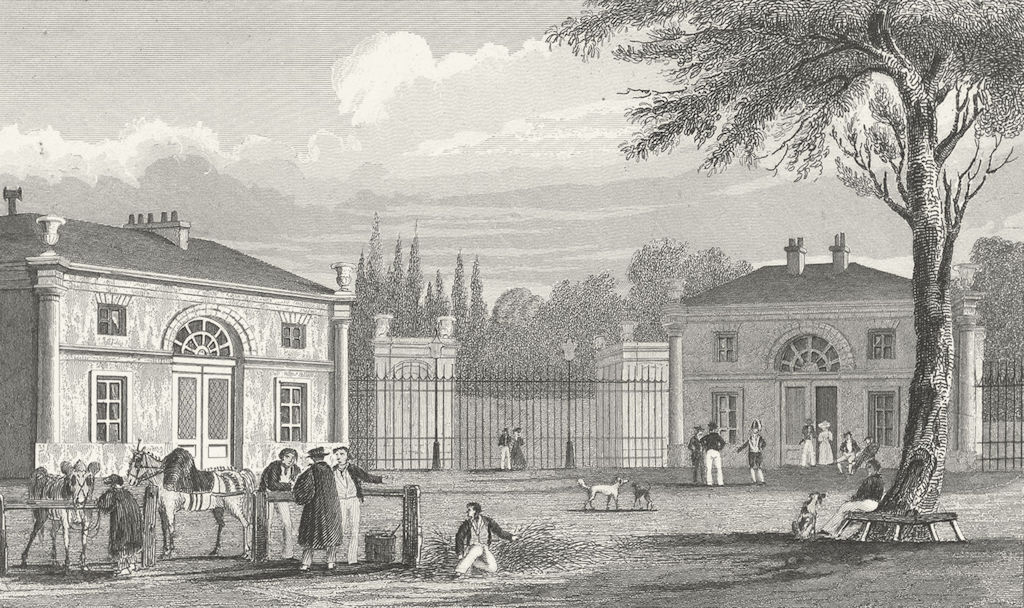 FRANCE. Palais de Philippe I Neuilly. Pugin Paris 1834 old antique print