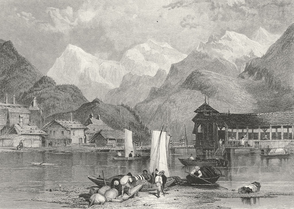 Associate Product SWITZERLAND. Interlaken. Swiss. Fullarton-Finden 1850 old antique print
