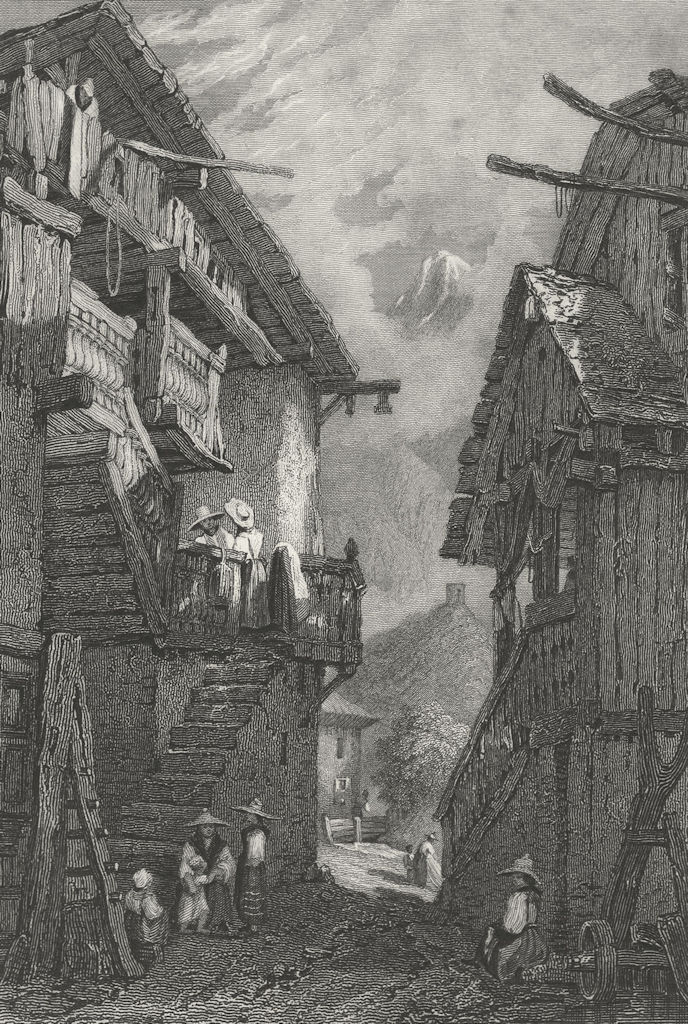 LONDON. Swiss Cottage, Lavey. Prout 1830 old antique vintage print picture