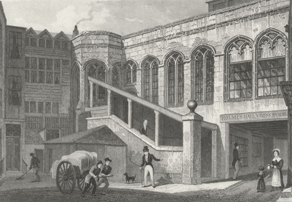 LONDON. Crosby Hall, Bishopsgate 1830 old antique vintage print picture