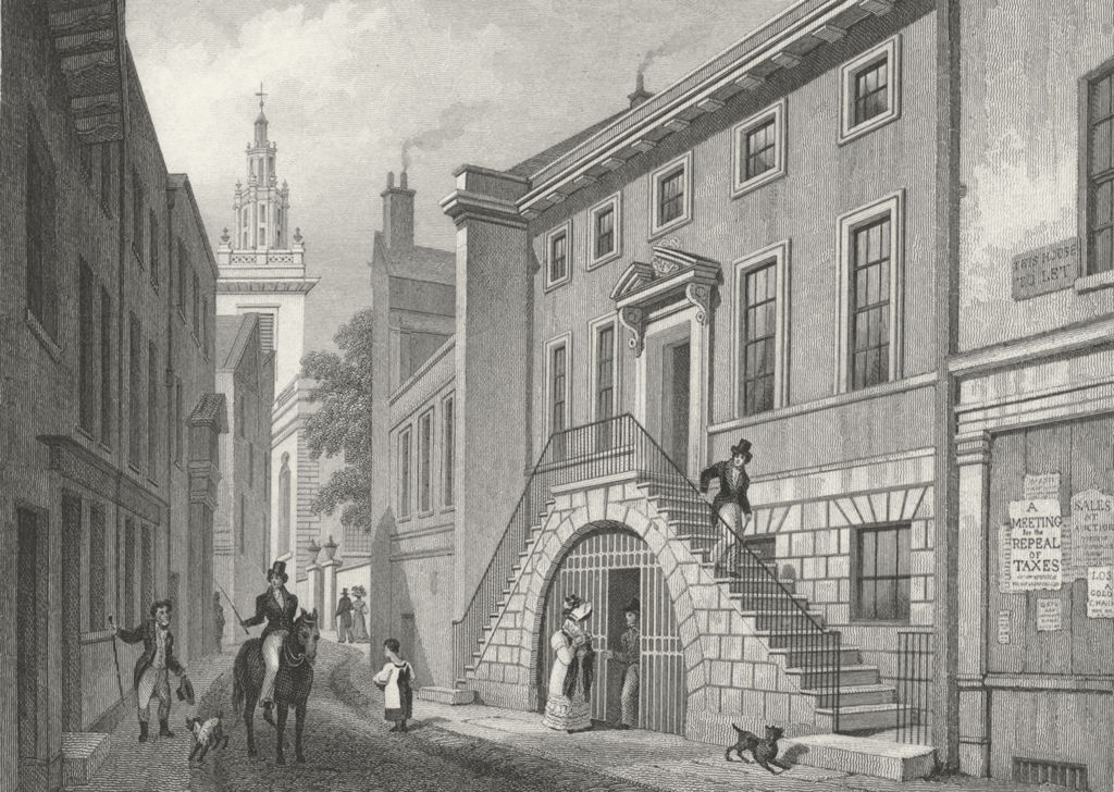 BUILDINGS. Dyer's Hall, College Street 1830 old antique vintage print picture