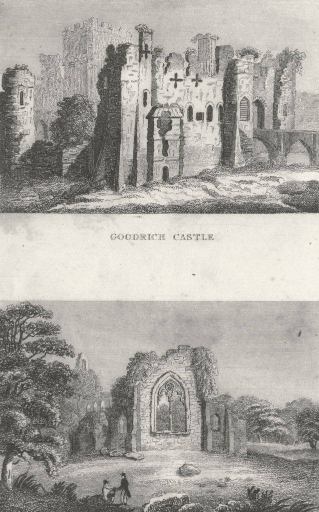 Associate Product HEREFORD. Goodrich Castle; Netley abbey 1825 old antique vintage print picture