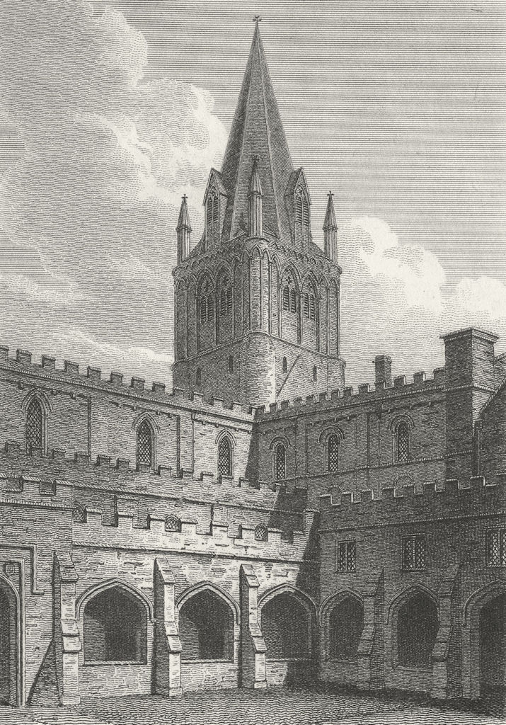 OXFORD. Cathedral. CHALMERS 1810 old antique vintage print picture