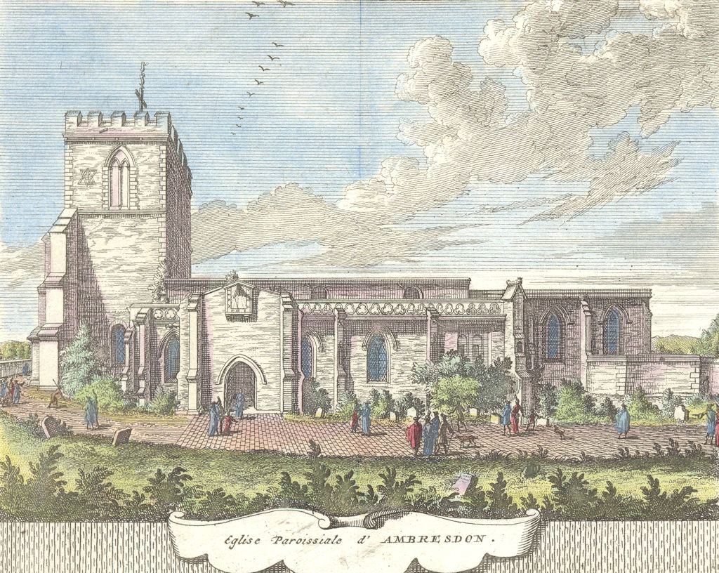 OXON. Eglise Paroissiale d' Ambrosden c1780 old antique vintage print picture