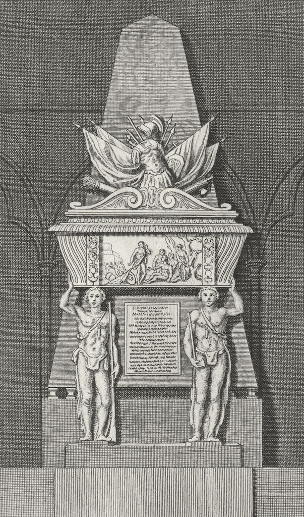 MONUMENTS. Monument of ble Pieu. Roger, Townshend c1780 old antique print