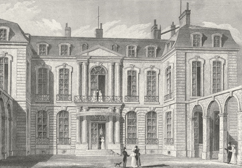 PARIS. Hotel de L'ambassadeur D'angleterre. Pugin 1828 old antique print