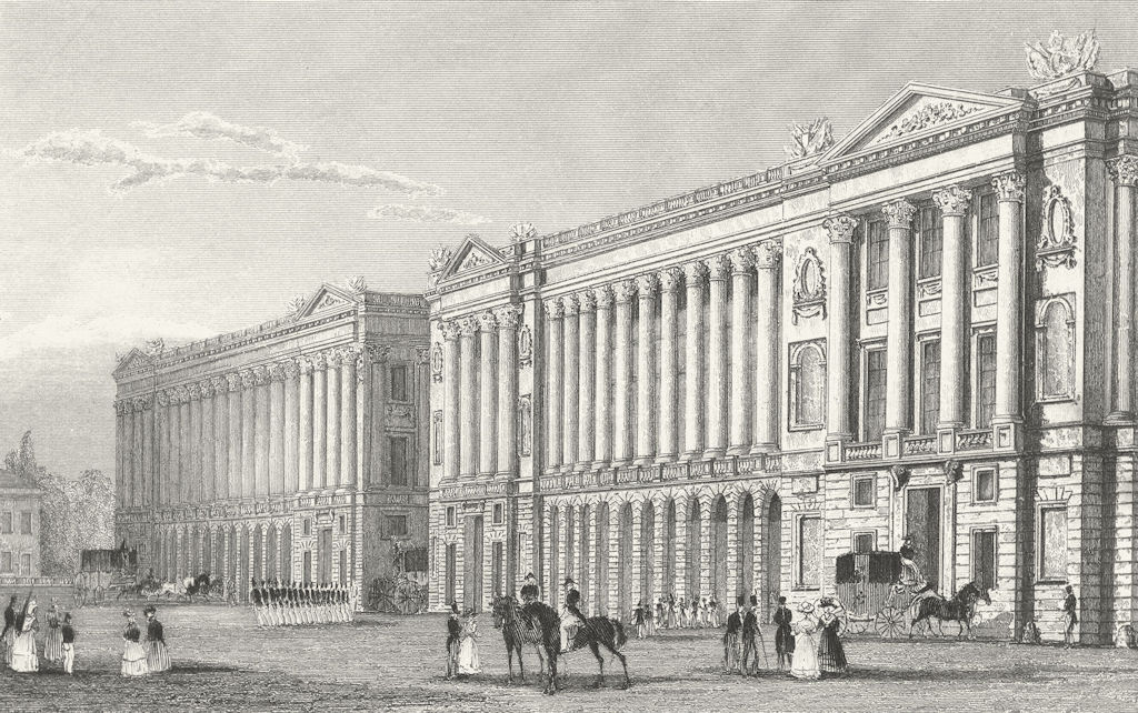 Associate Product PARIS. Garde Meuble, Place de la Concorde 1834 old antique print picture
