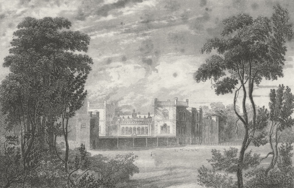 LINCS. Grimsthorpe Castle. Saunders 1836 old antique vintage print picture