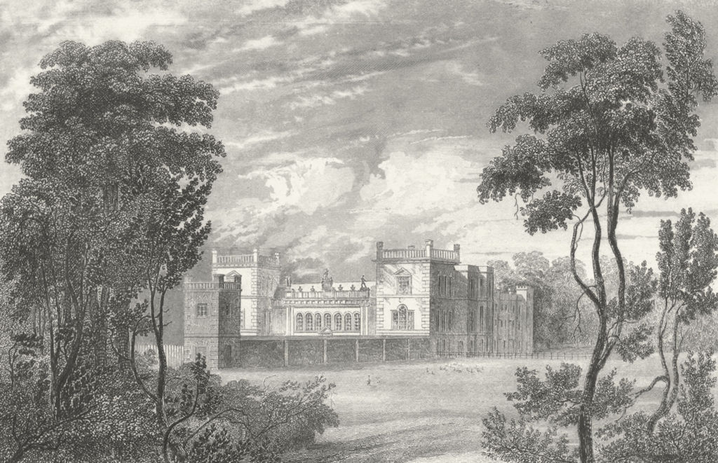 LINCS. Grimsthorpe Castle. Saunders 1836 old antique vintage print picture