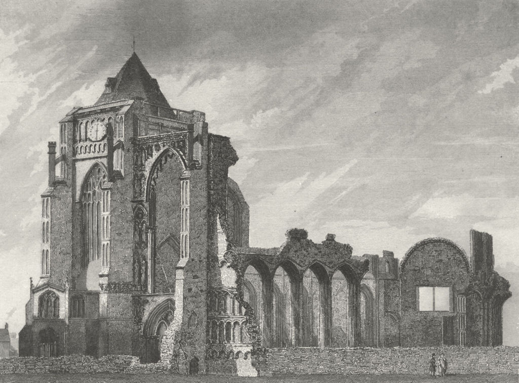 LINCS. Crowland Abbey. Saunders 1836 old antique vintage print picture