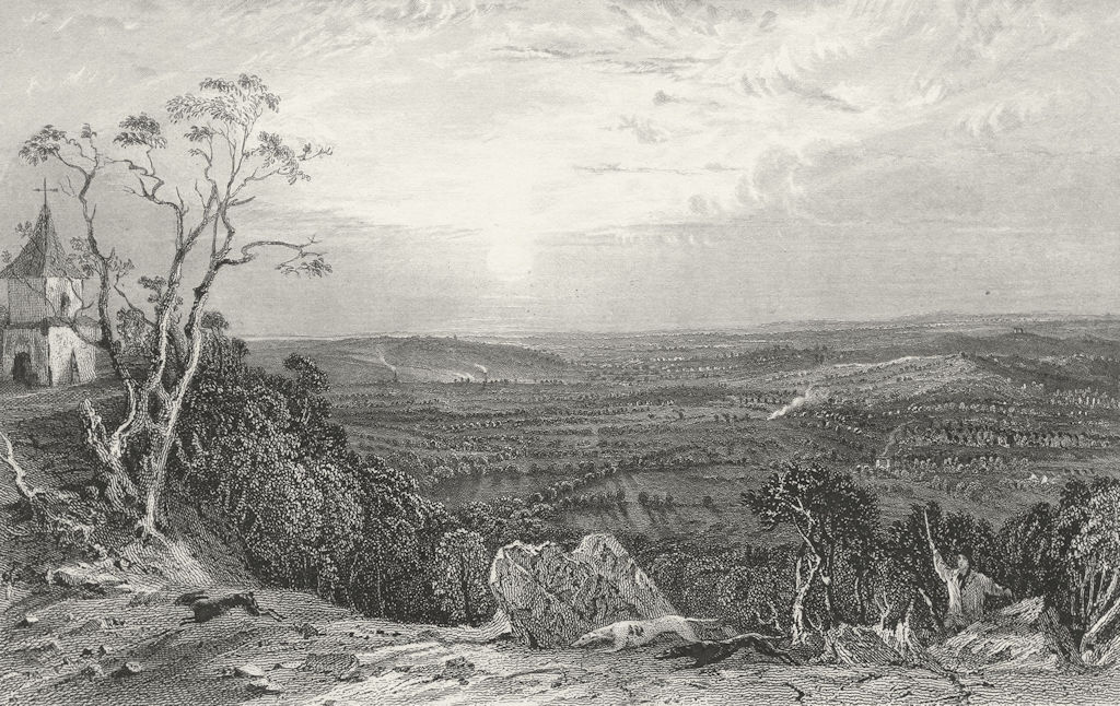 LEICS. Bardon Hill, Leicestershire. Allom 1836 old antique print picture
