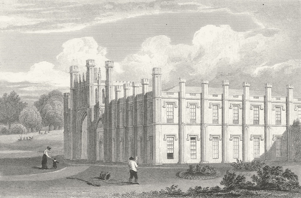 LEICS. Donnington Hall, Leicestershire. Jones 1822 old antique print picture
