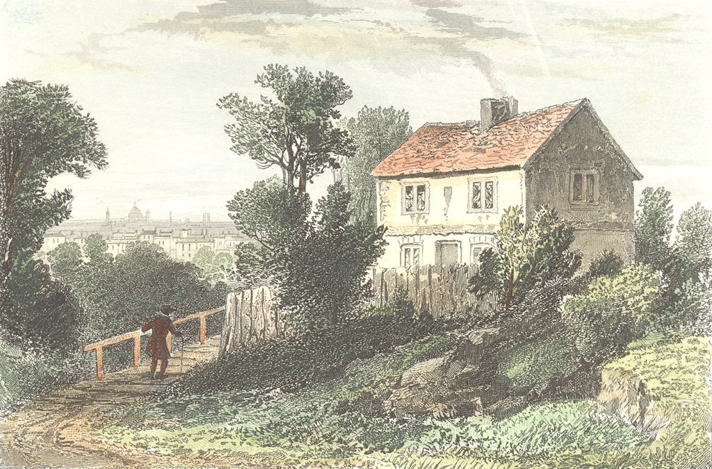 HAVERSTOCK HILL. Ex House Richard Steel, Hampstead  1835 old antique print