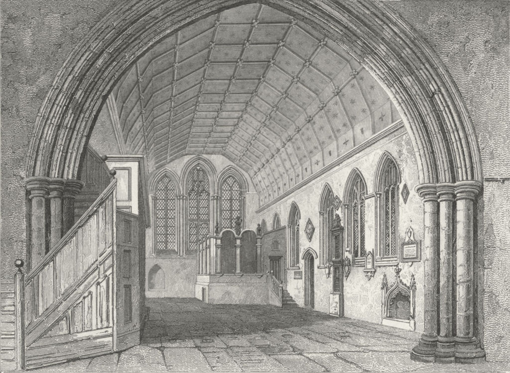 NORFOLK. Yarmouth Church, chancel. Le Keux Churches 1824 old antique print