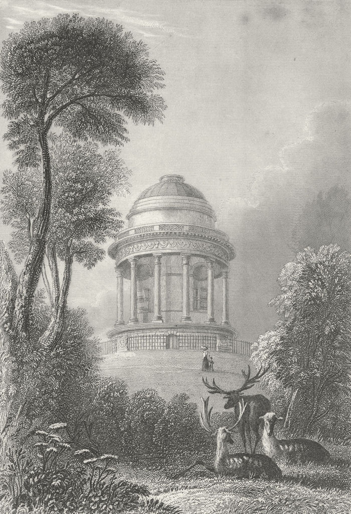Associate Product LINCS. Mausoleum, Brocklesby Park. Saunders Deer 1836 old antique print
