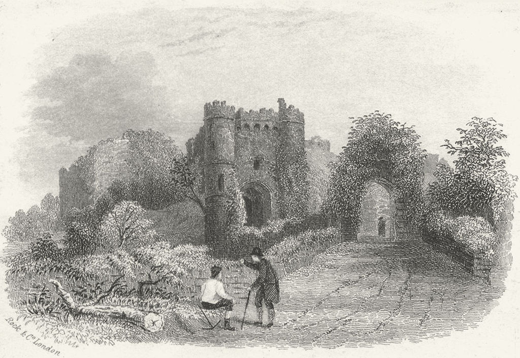 ISLE OF WIGHT. Carisbrooke Castle. IOW c1855 old antique vintage print picture
