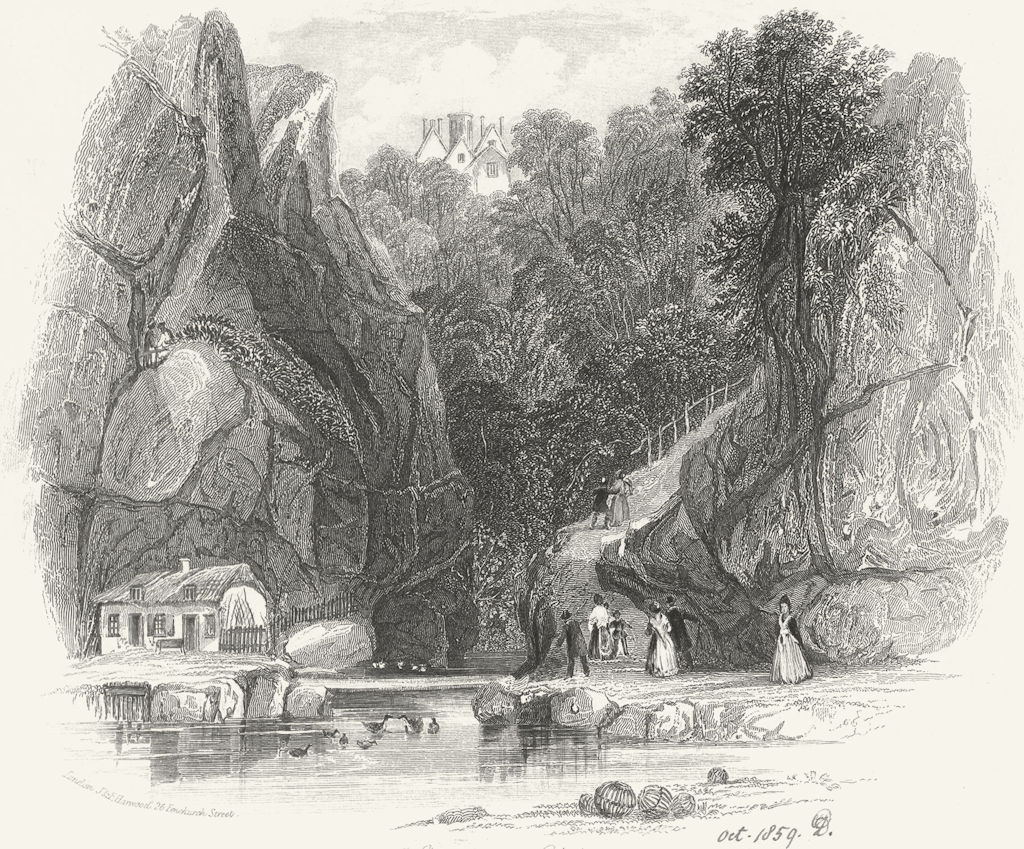 Associate Product IOW. Shanklin Chine. SHANLKIN. Harwood 1841 old antique vintage print picture