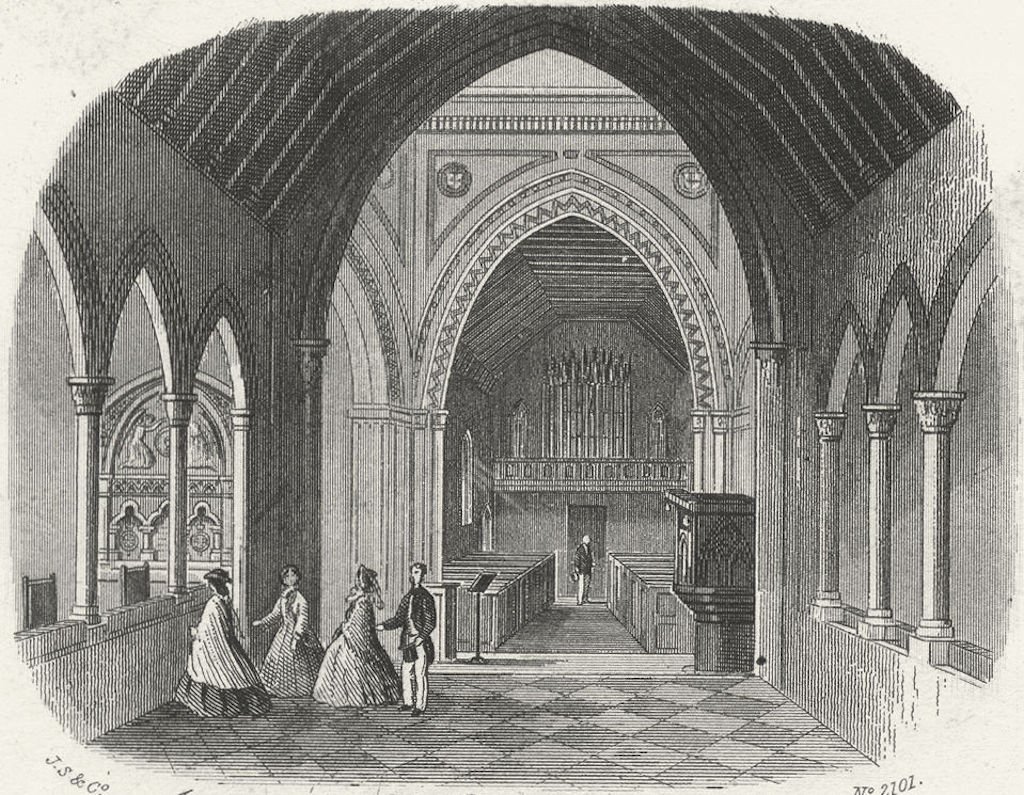 IOW. Whippingham Church Albert Memorial c1850 old antique print picture