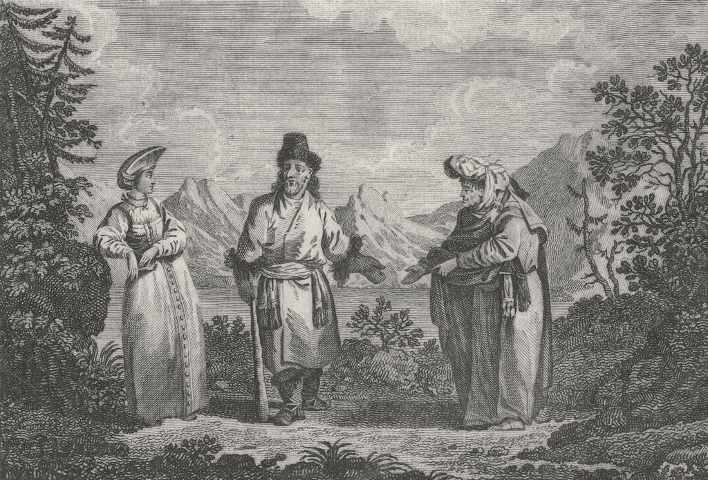 Associate Product RUSSIA. Peasant woman-Fortune-teller c1770 old antique vintage print picture