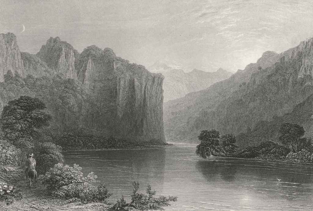 SYRIA. River Orontes, Seleucia. Bartlett, horse 1840 old antique print picture