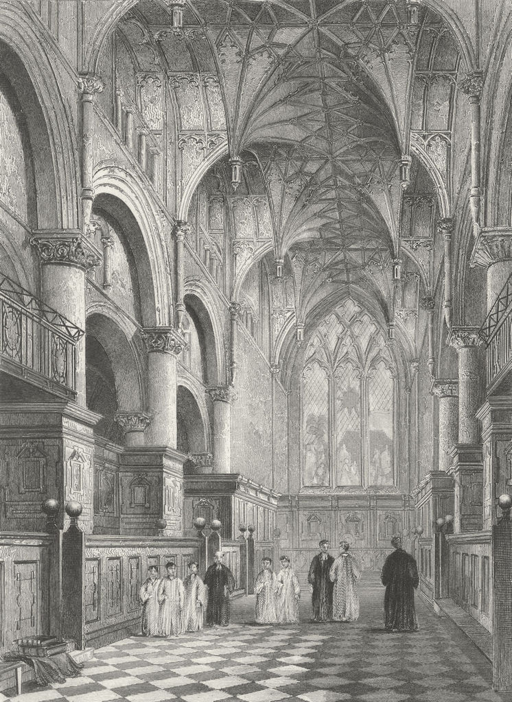Associate Product OXON. Oxford cathedral Choir 1836 old antique vintage print picture