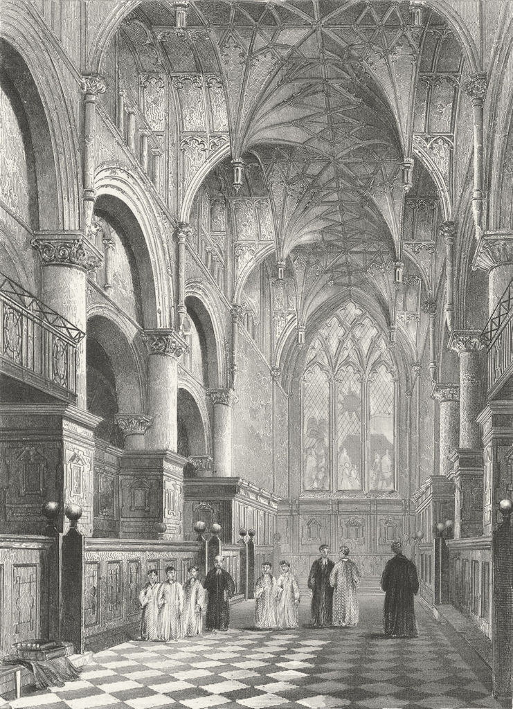 Associate Product OXON. Oxford cathedral Choir 1860 old antique vintage print picture