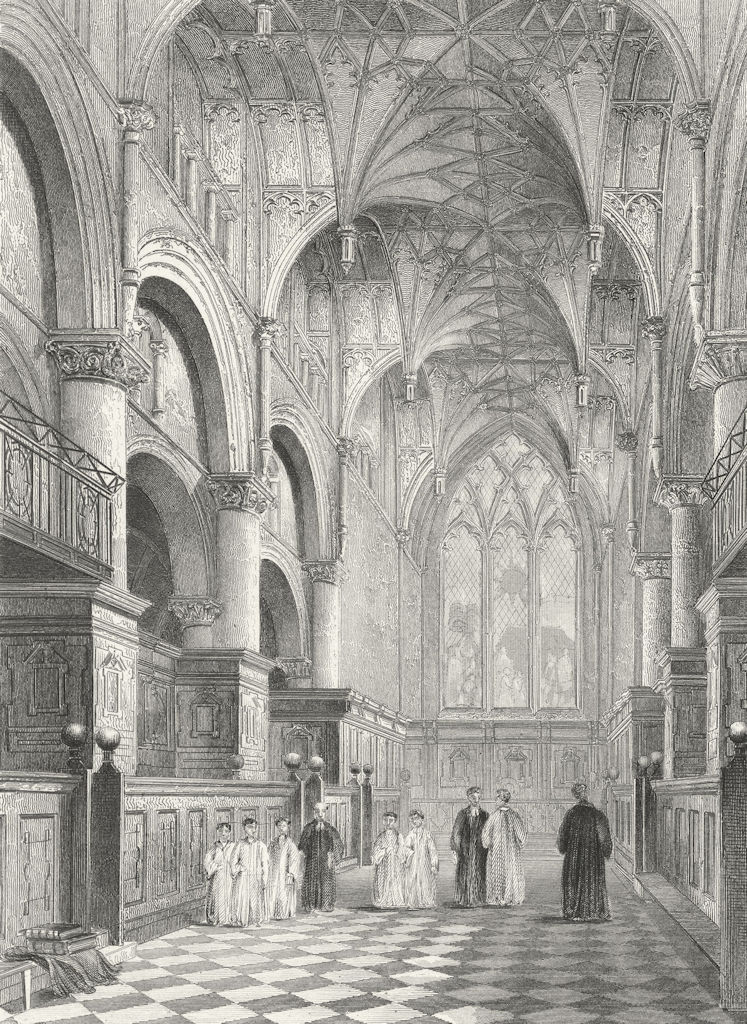 OXON. Oxford cathedral Choir 1851 old antique vintage print picture
