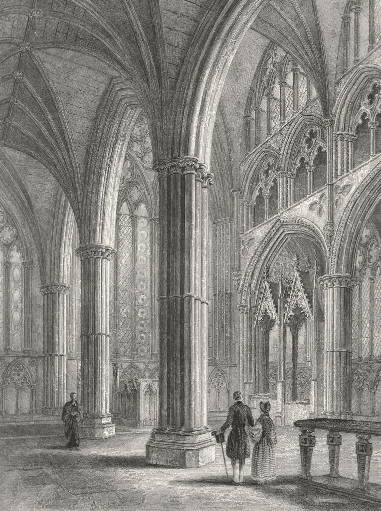 LINCS. Lincoln cathedral Chancel 1836 old antique vintage print picture