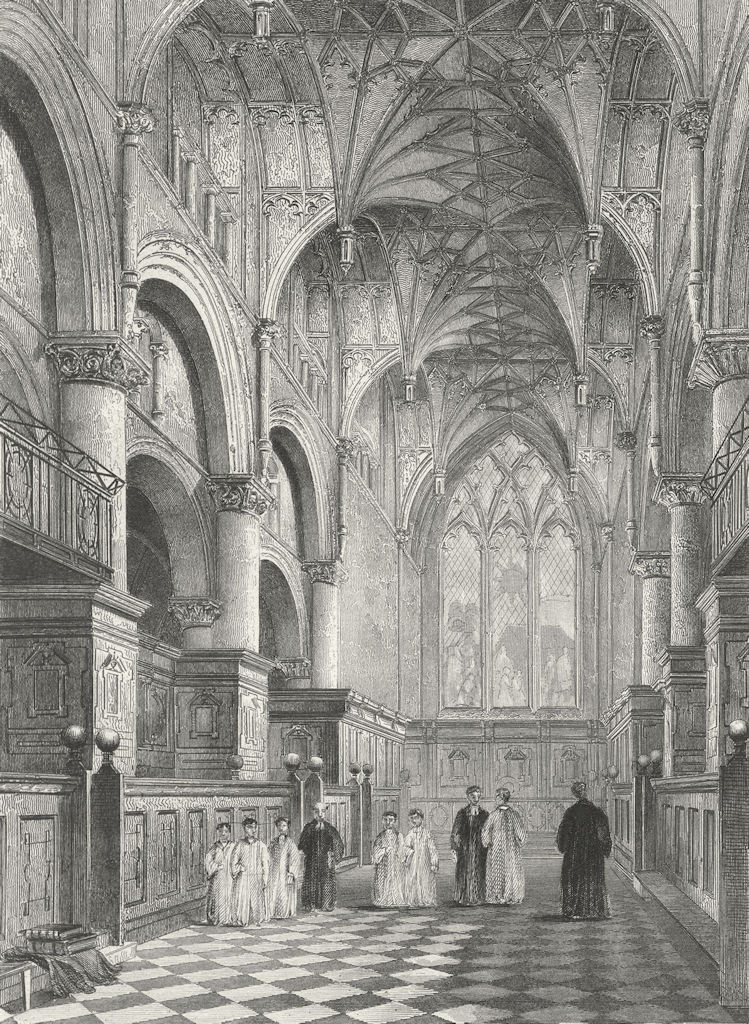 Associate Product OXON. Oxford cathedral Choir 1860 old antique vintage print picture