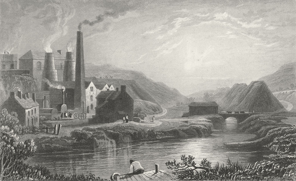 MONMOUTHSHIRE. Coldbrook Vale. Gastineau Factory 1831 antique print