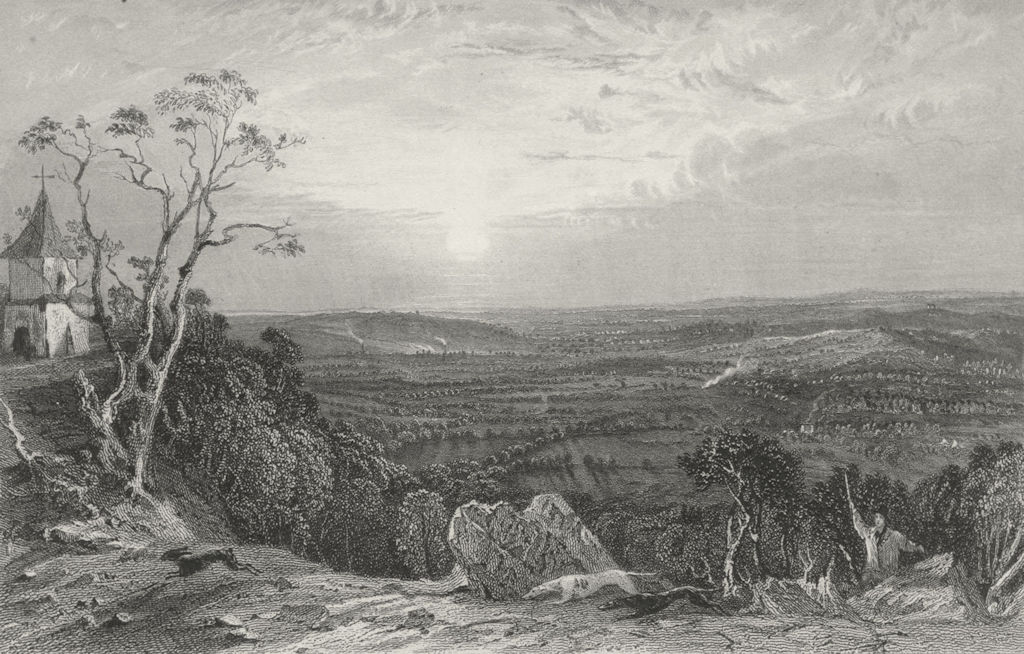 LEICS. Bardon Hill, Leicestershire. Allom 1836 old antique print picture
