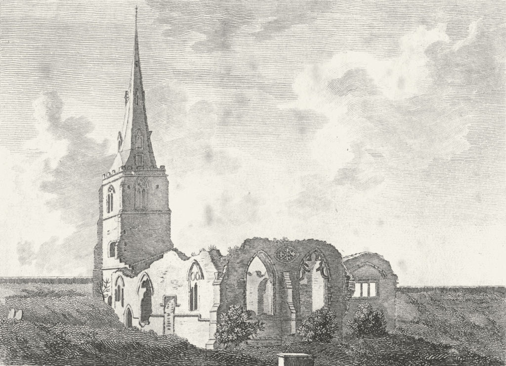 NORTHANTS. Boughton Church. Grose. 18C 1784 old antique vintage print picture