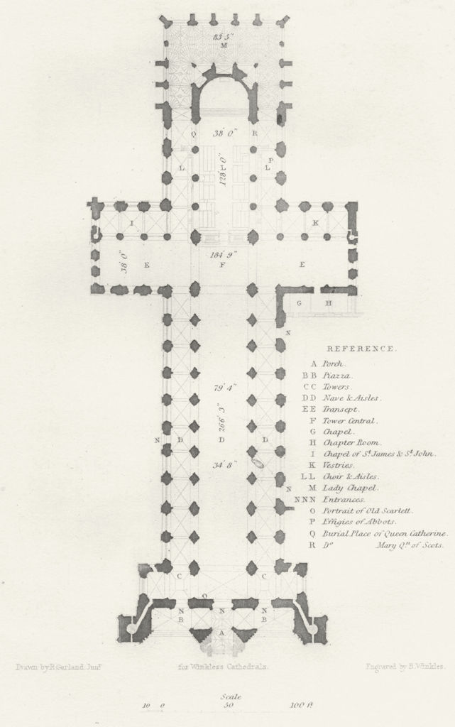 Associate Product CAMBS. Peterborough cathedral 1836 old antique vintage print picture