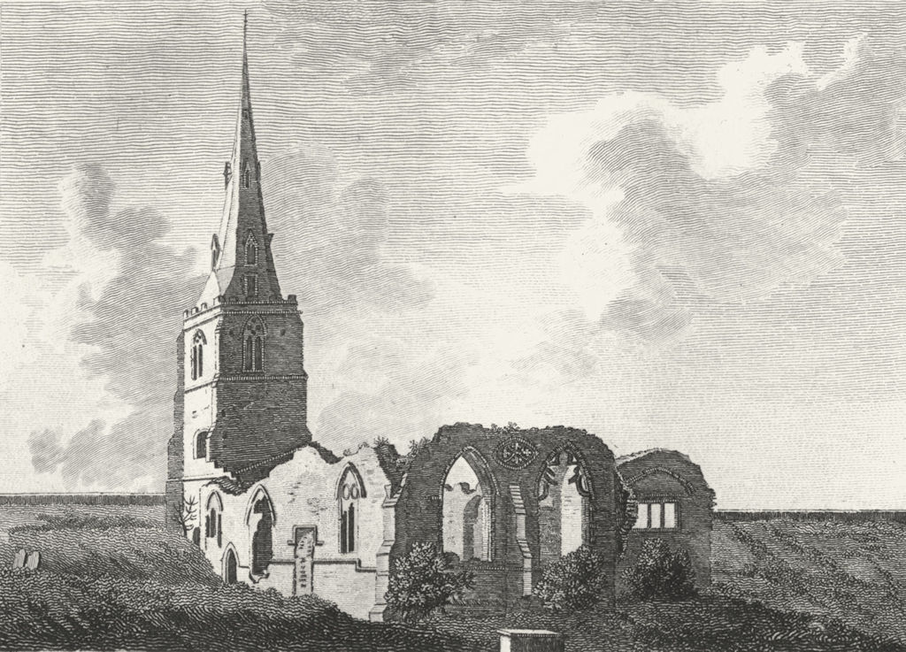 NORTHANTS. Boughton Church. Grose. 18C 1784 old antique vintage print picture