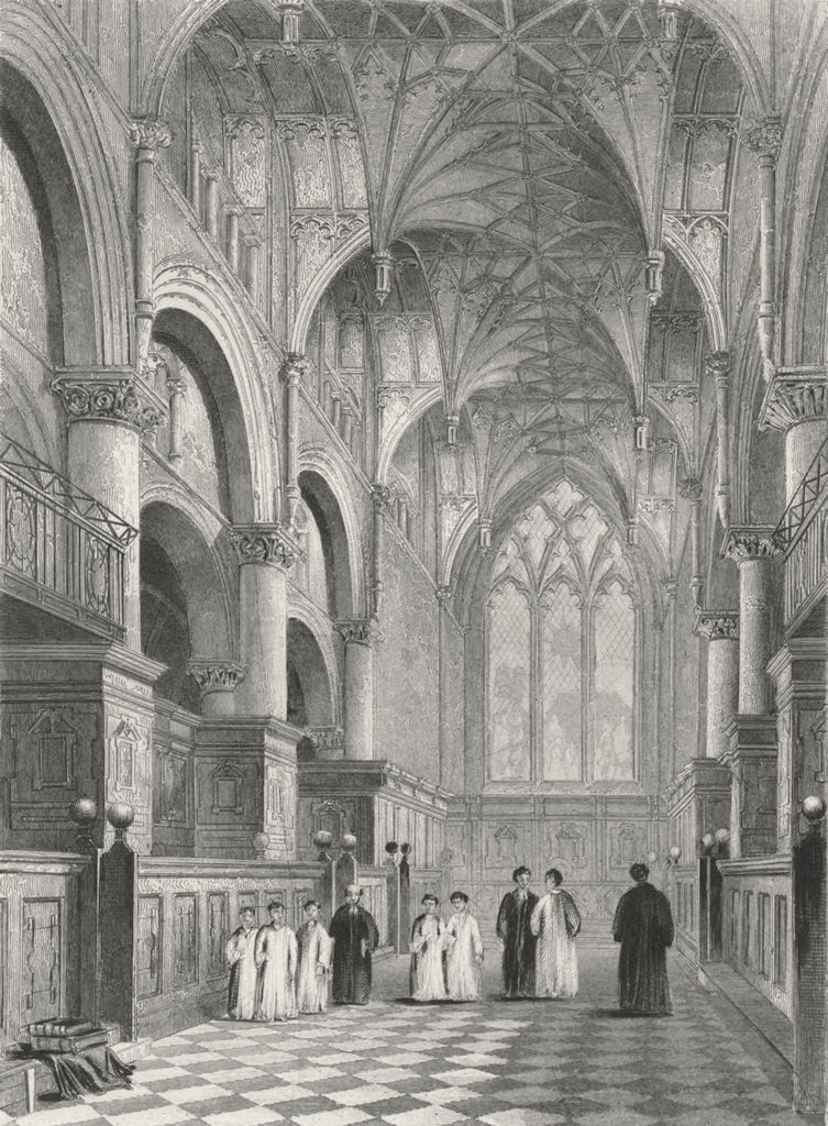 OXON. Oxford cathedral Choir 1860 old antique vintage print picture