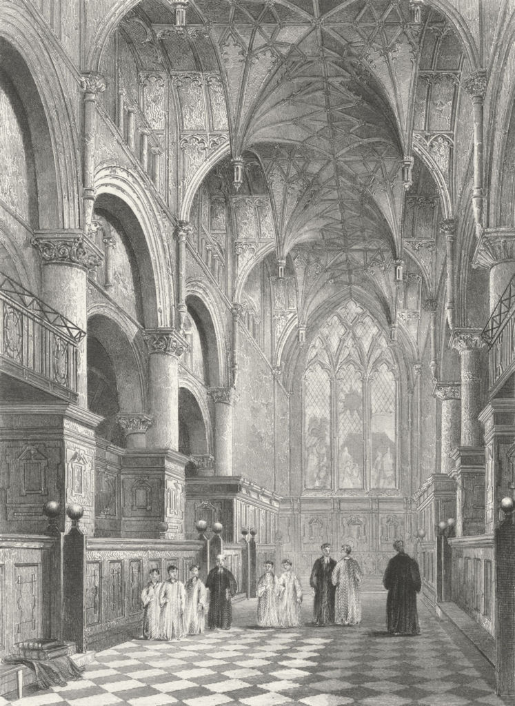 OXON. Oxford cathedral Choir 1836 old antique vintage print picture