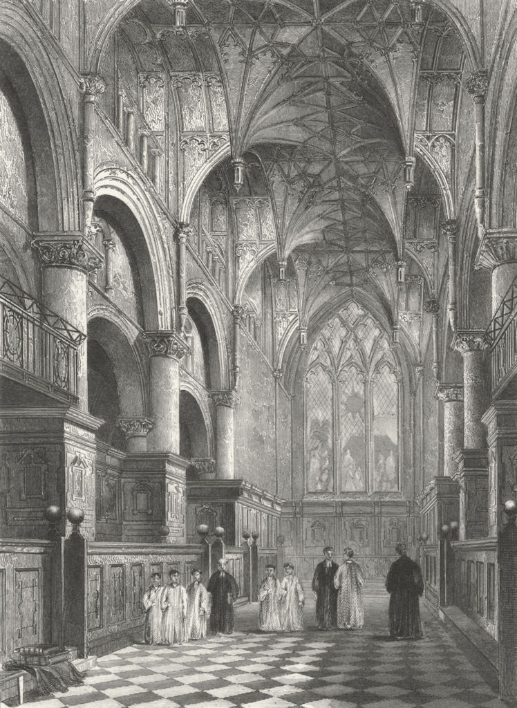 OXON. Oxford cathedral Choir 1860 old antique vintage print picture