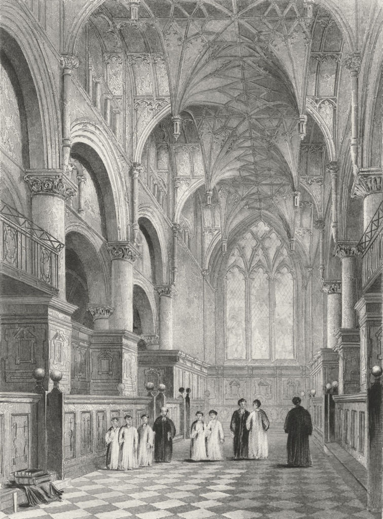 OXON. Oxford cathedral Choir 1850 old antique vintage print picture