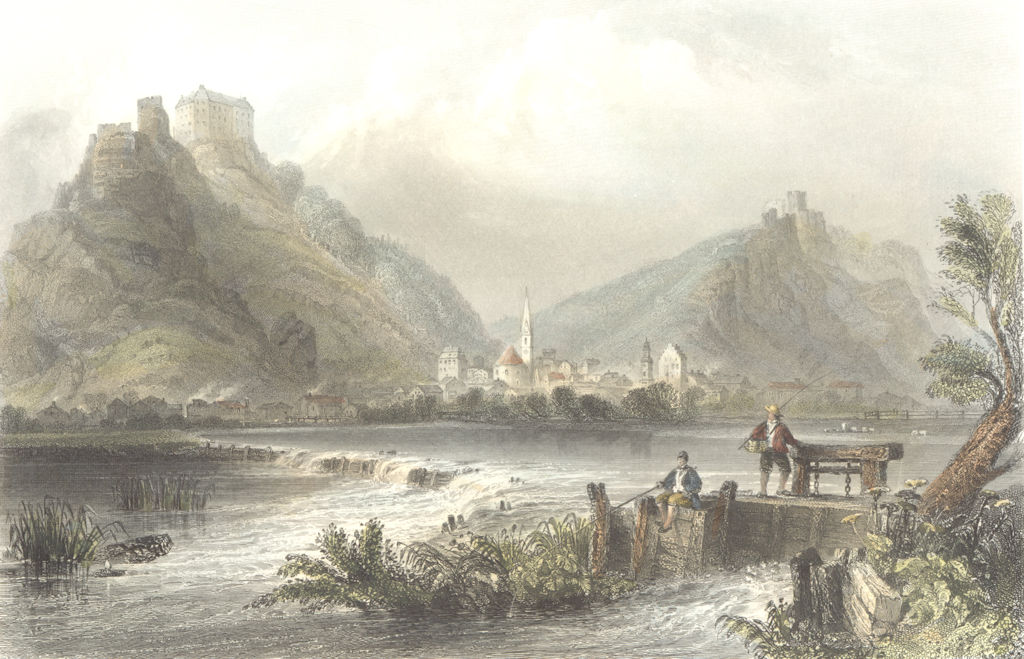 GERMANY. Altmuhl-thal(Bavaria). Bartlett-Fishermen 1842 old antique print