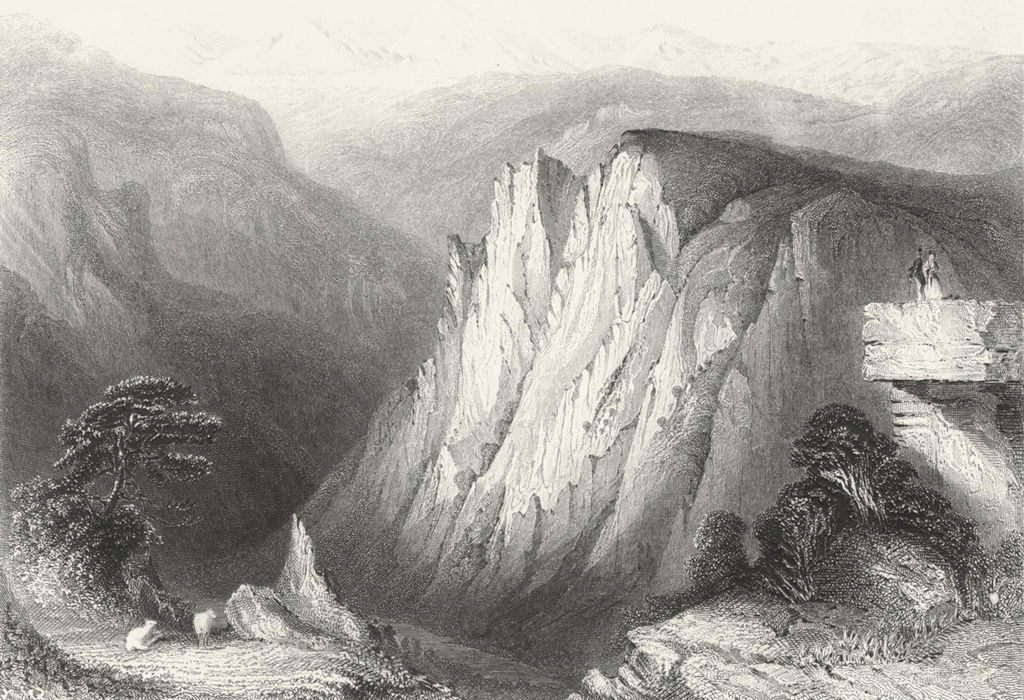 GERMANY. Student's Cliff, Hertz Mtns. Payne couple 1847 old antique print