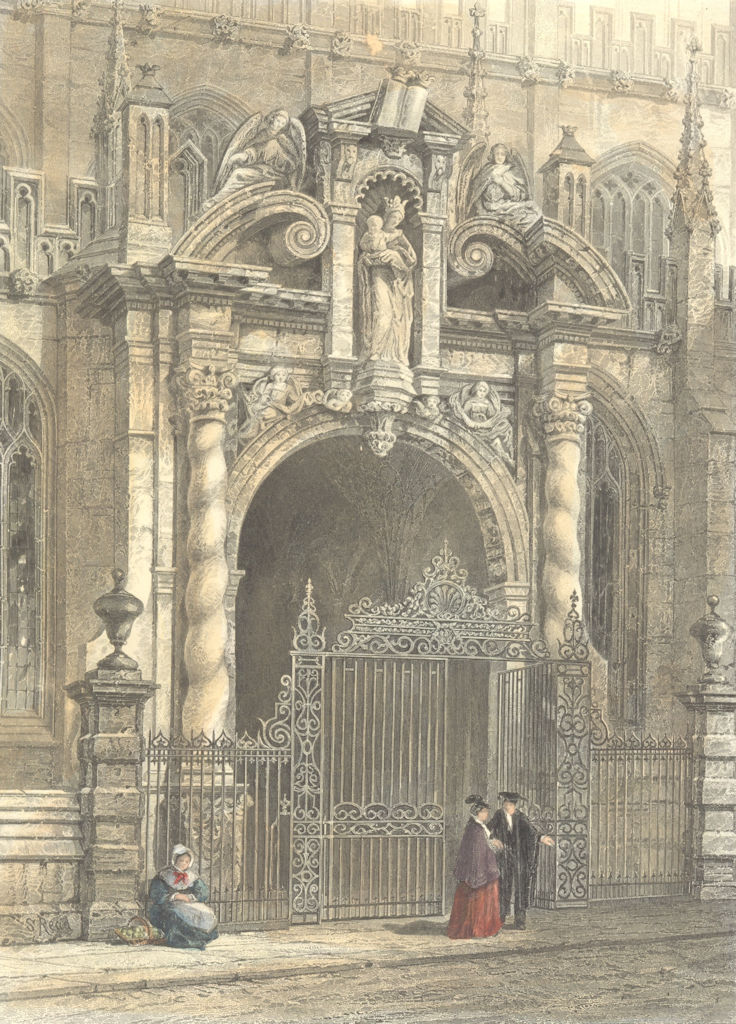 Associate Product OXON. St Mary's Porch, Oxford. Europe 1873 old antique vintage print picture