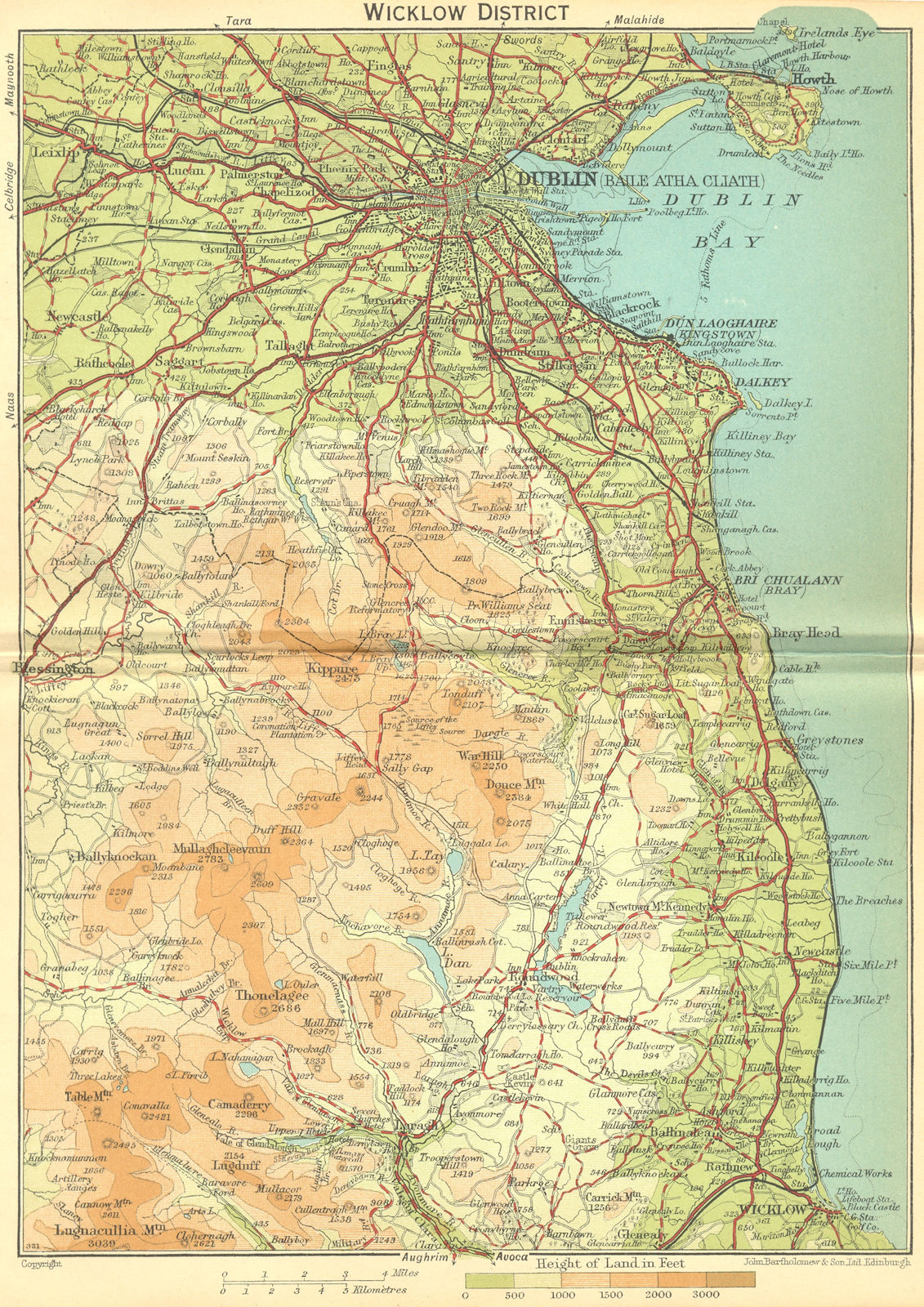 Associate Product IRELAND. Wicklow District; area of Dublin 1932 old vintage map plan chart