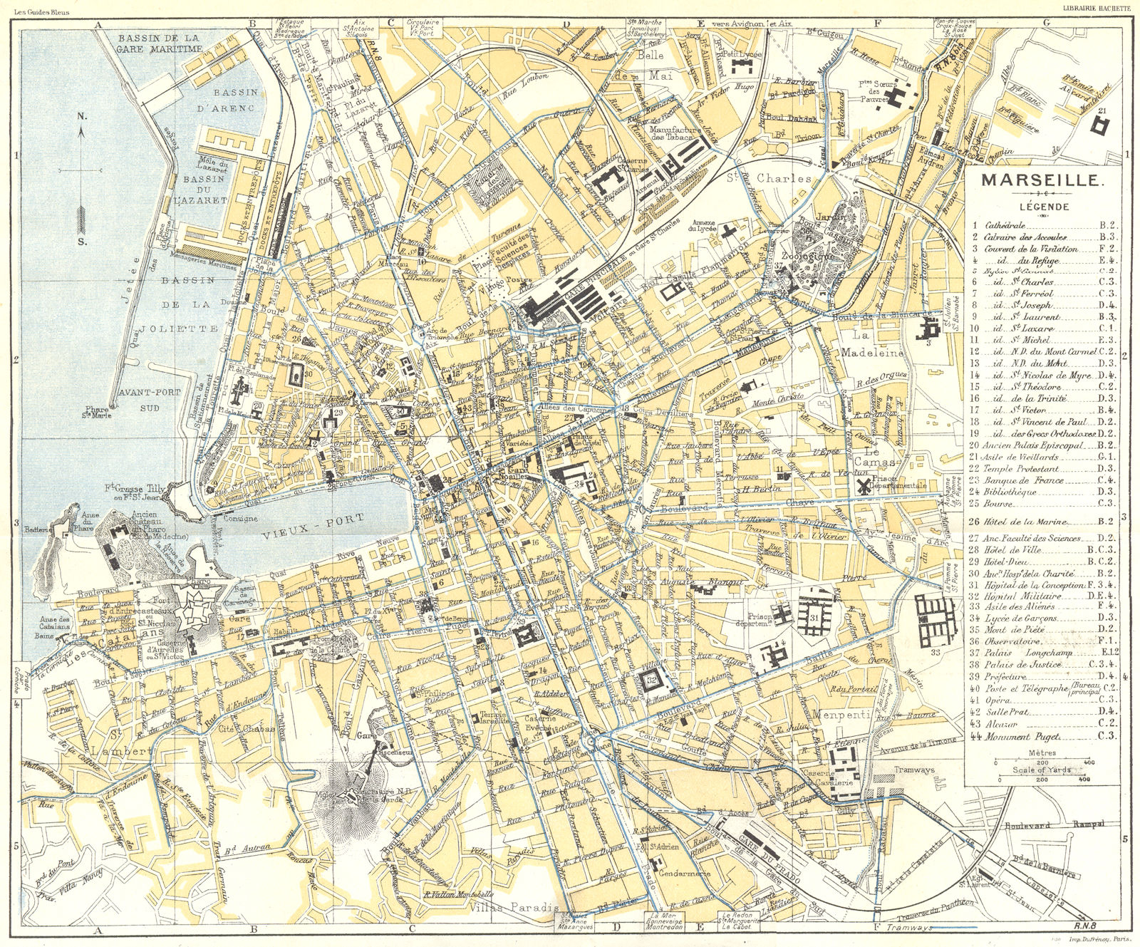 Associate Product BOUCHES DU RHONE. Marseille 1926 old vintage map plan chart