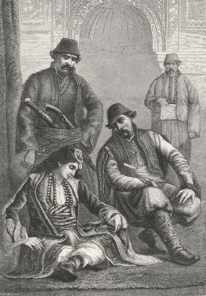 TURKEY. Muslim of Edirne & lady Prisrend c1885 old antique print picture